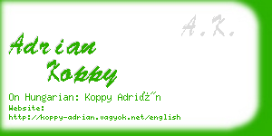 adrian koppy business card